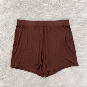 Skims Jasper Chocolate Dark Brown Cocoa Neutral Relaxed Boxer Sleep Shorts